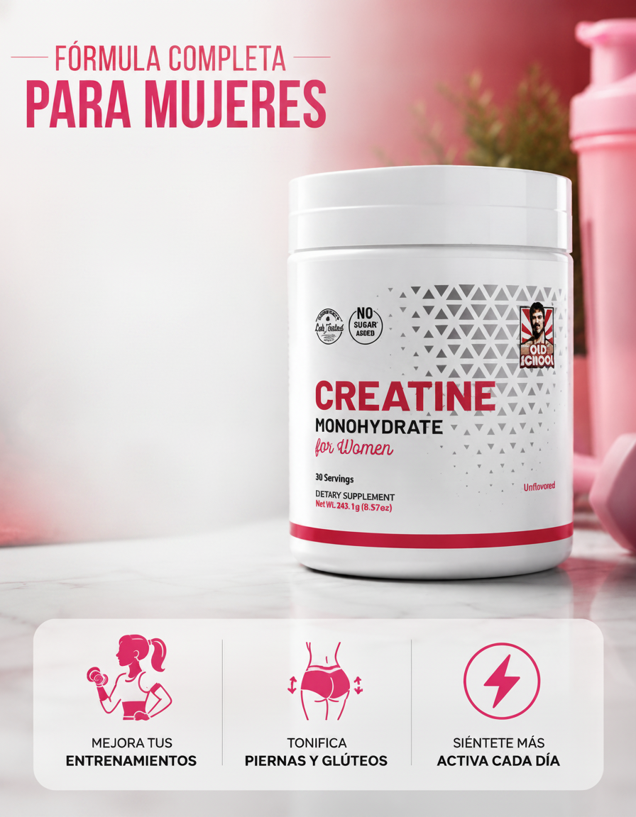 CREATINA Old School Labs para Mujeres — foto de estudio premium