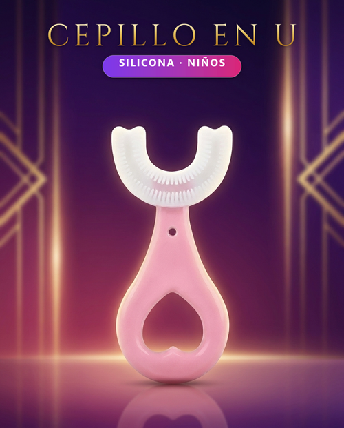 Cepillo en U de silicona para niños - Mixora